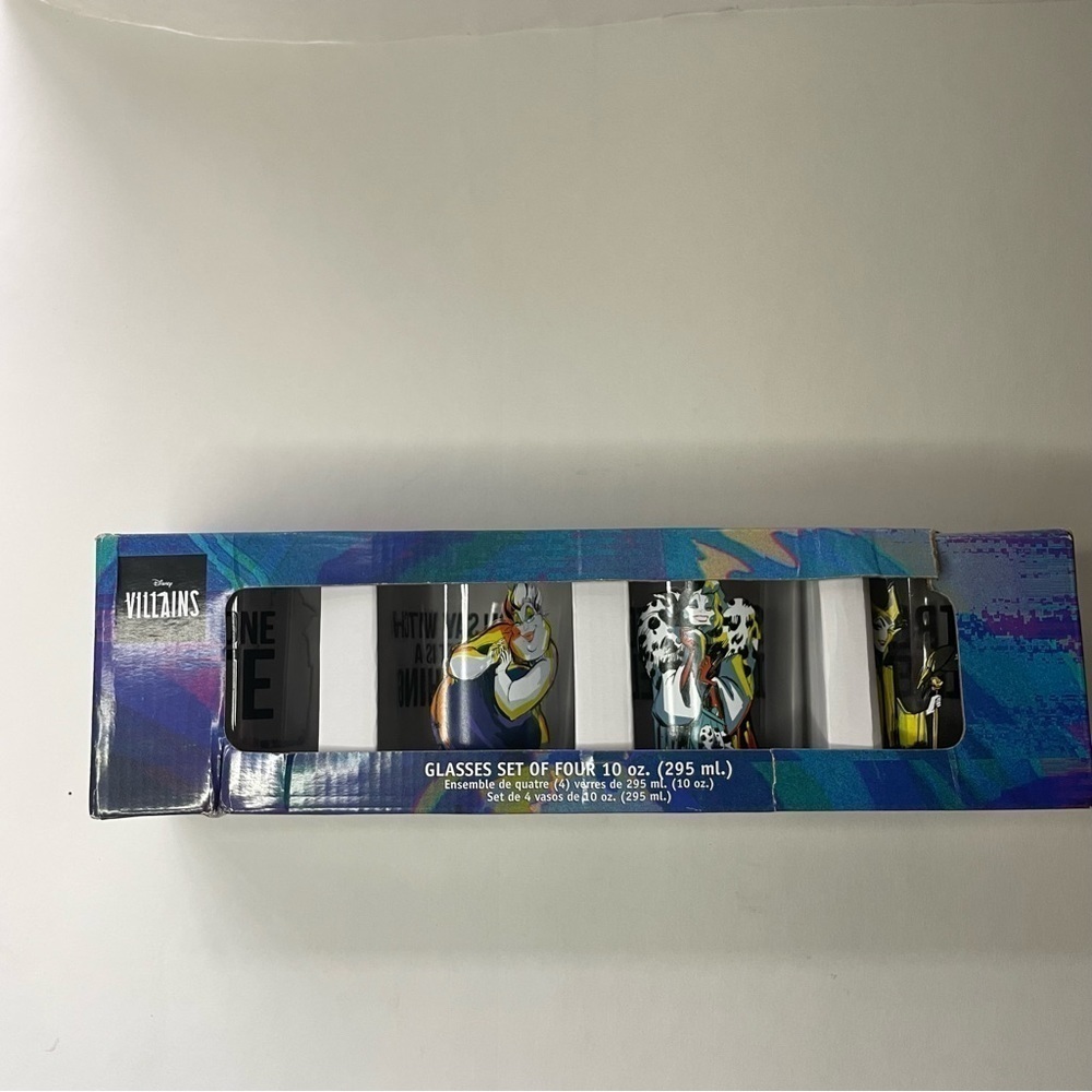 Disney Villains Glass Set of 4 Rocks Whiskey Tumbler